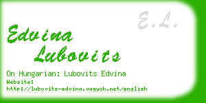 edvina lubovits business card